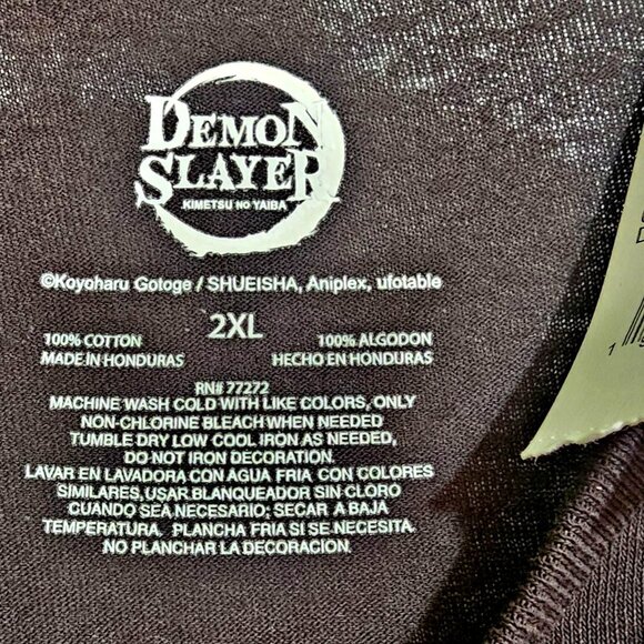 Demon Slayer Group Eyes 4 Panel Black Cotton Tee Shirt Short Sleeve Anime XXL - Picture 3 of 4